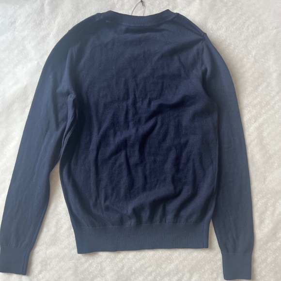 Banana Republic Femme Embroidered Cotton Navy Blue Crew Nec Sweater Top Pullover - Picture 3 of 7